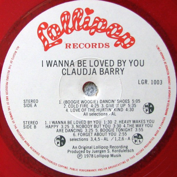 Claudja Barry - I Wanna Be Loved By You - LP