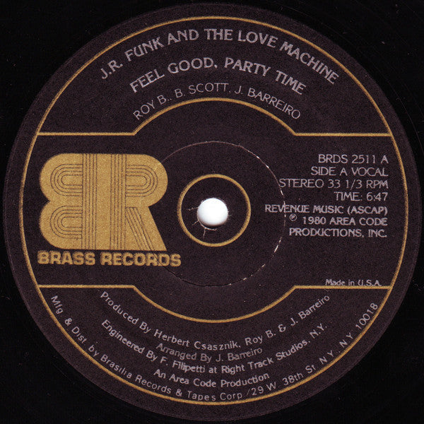J.R. Funk And The Love Machine* - Feel Good, Party Time - LP