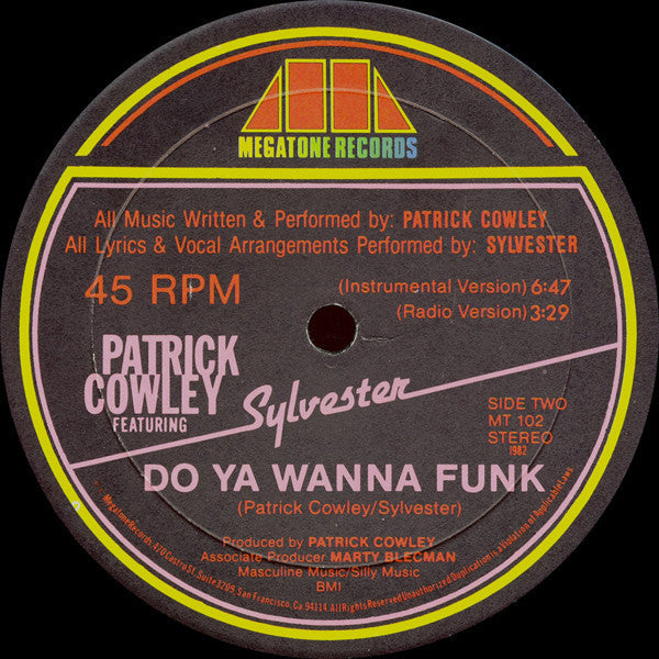 Patrick Cowley Featuring Sylvester - Do Ya Wanna Funk - LP