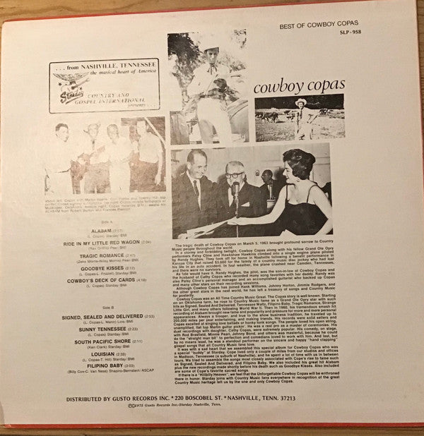 Cowboy Copas - The Best Of Cowboy Copas - LP