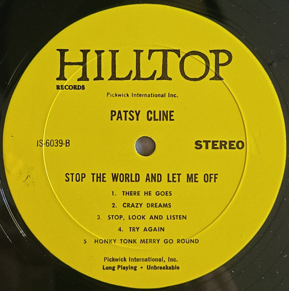 Patsy Cline - Stop The World & Let Me Off - LP