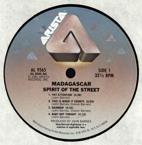Madagascar  - Spirit Of The Street - LP