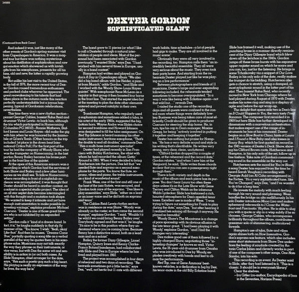 Dexter Gordon - Sophisticated Giant - LP