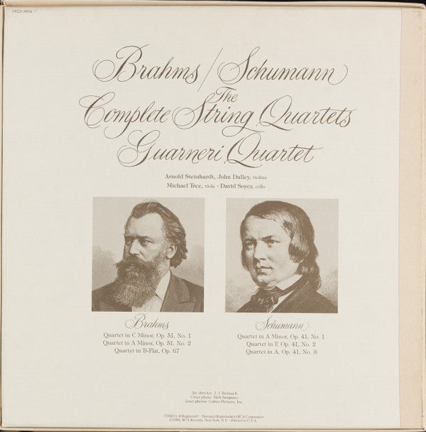 Brahms*, Schumann*, Guarneri Quartet - The Complete String Quartets - LP