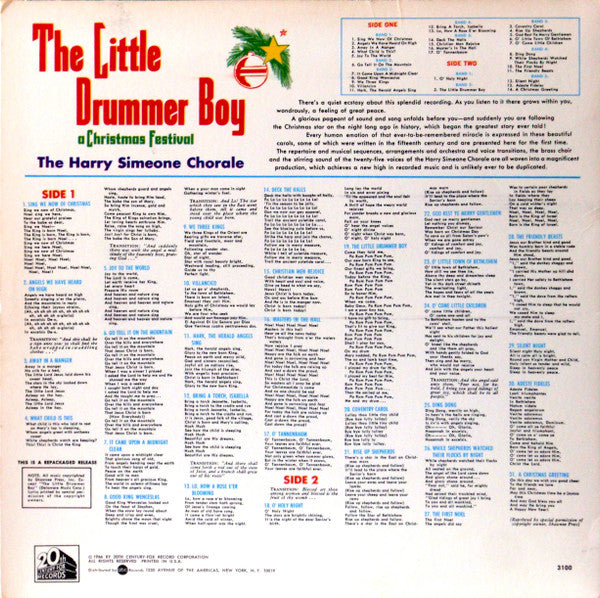 The Harry Simeone Chorale - The Little Drummer Boy: A Christmas Festival - LP