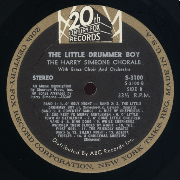 The Harry Simeone Chorale - The Little Drummer Boy: A Christmas Festival - LP