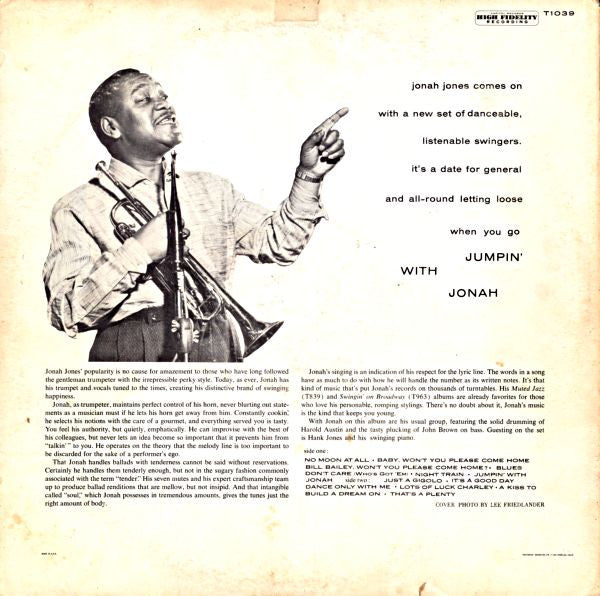 The Jonah Jones Quartet - Jumpin' With Jonah - LP