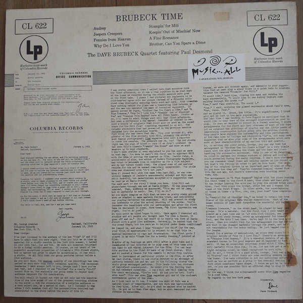 The Dave Brubeck Quartet - Brubeck Time - LP