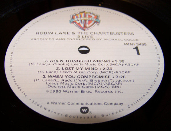 Robin Lane & The Chartbusters - 5 Live - LP