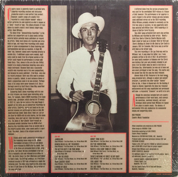Hank Williams - Just Me And My Guitar - LP