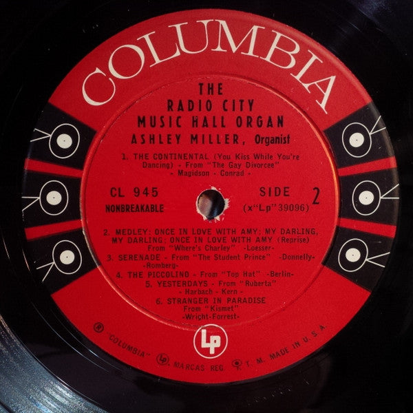 Ashley Miller - The Radio City Music Hall Organ - LP