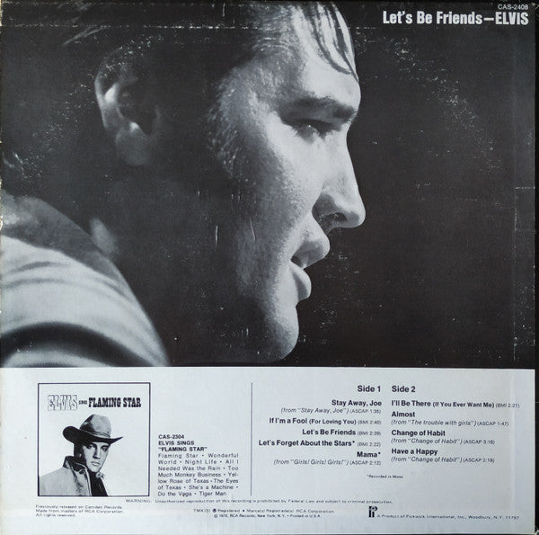 Elvis Presley - Let's Be Friends - LP