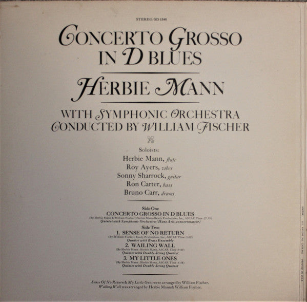 Herbie Mann - Concerto Grosso In D Blues - LP