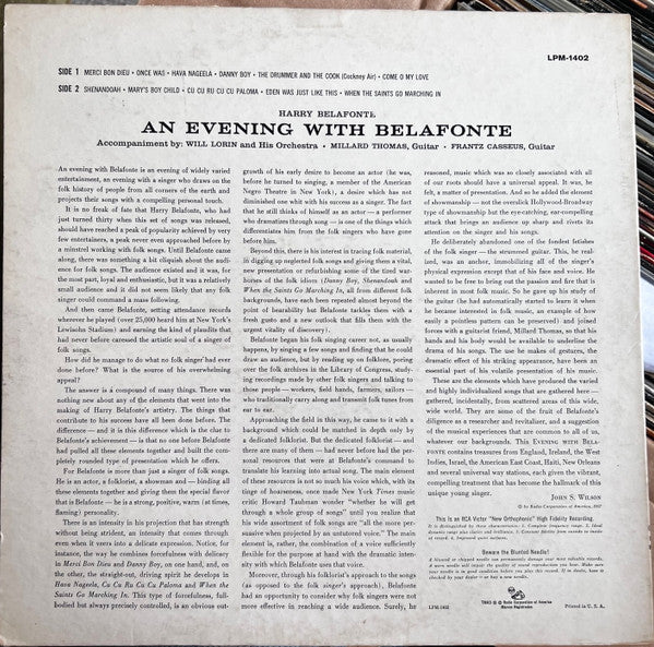 Harry Belafonte - An Evening With Belafonte - LP