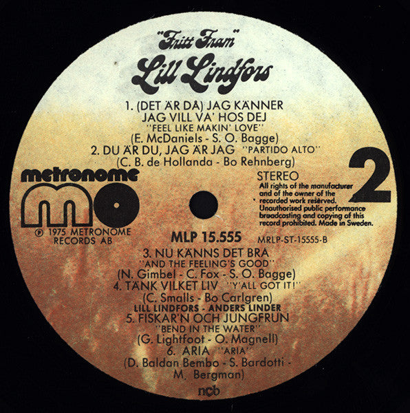 Lill Lindfors - Fritt Fram - LP