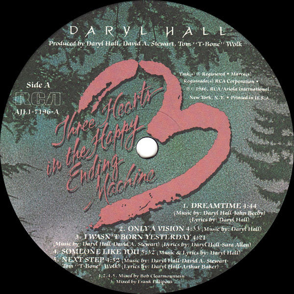 Daryl Hall - Three Hearts In The Happy Ending Machine - LP