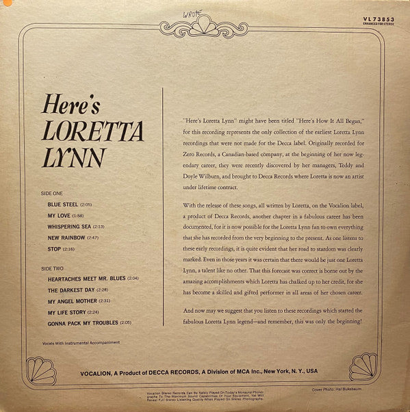 Loretta Lynn - Here's Loretta Lynn - LP