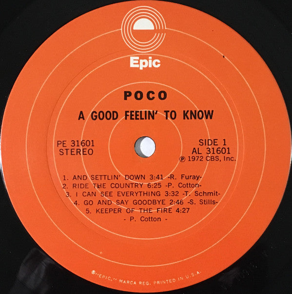 Poco (3) - A Good Feelin' To Know - LP