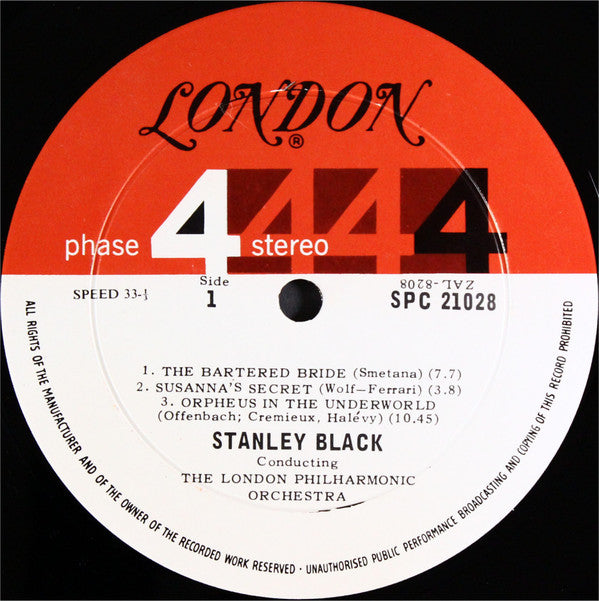 Stanley Black Conducting The London Philharmonic Orchestra* - Overture! (William Tell / Light Cavalry / Orpheus In The Underworld / The Bartered Bride / The Secret Of Suzanne) - LP