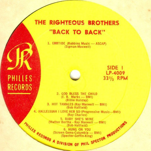 The Righteous Brothers - Back To Back - LP
