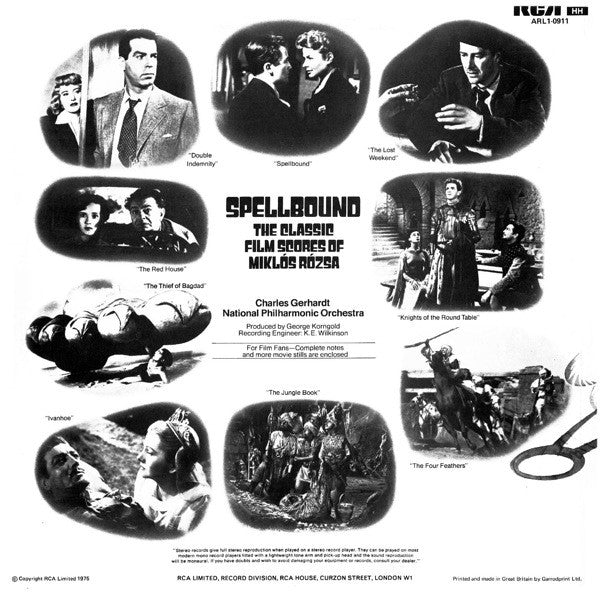 Miklós Rózsa, Charles Gerhardt / National Philharmonic Orchestra - Spellbound (The Classic Film Scores Of Miklós Rózsa) - LP
