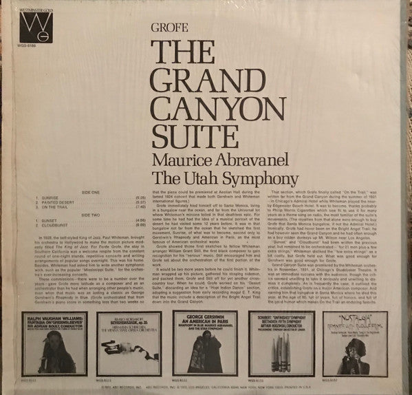 Maurice Abravanel*, The Utah Symphony* / Grofe* - The Grand Canyon Suite - LP