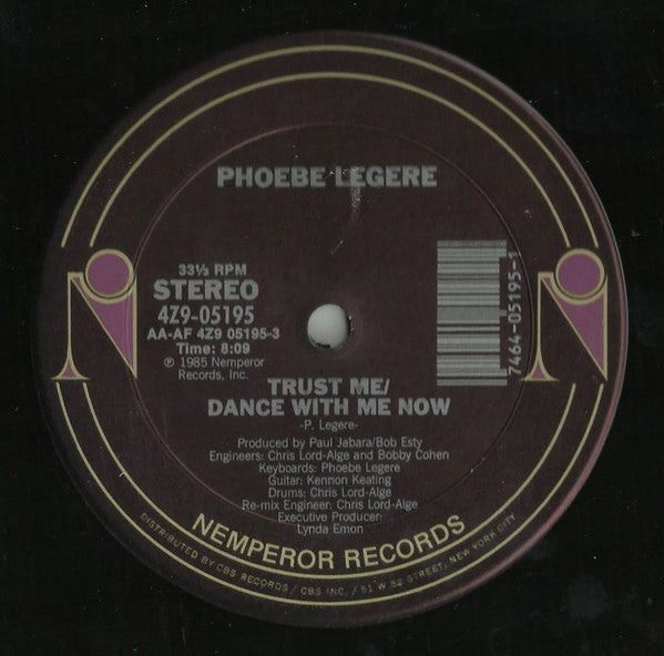 Phoebe Legere - Trust Me / Dance With Me Now - LP