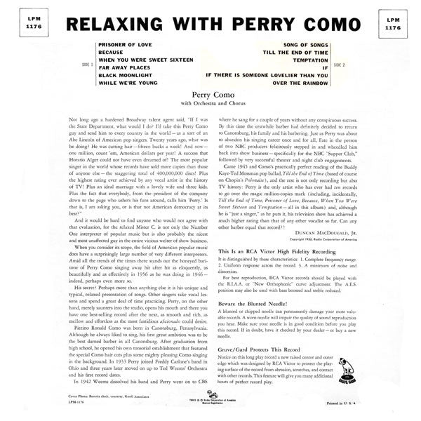 Perry Como - Relaxing With Perry Como - LP