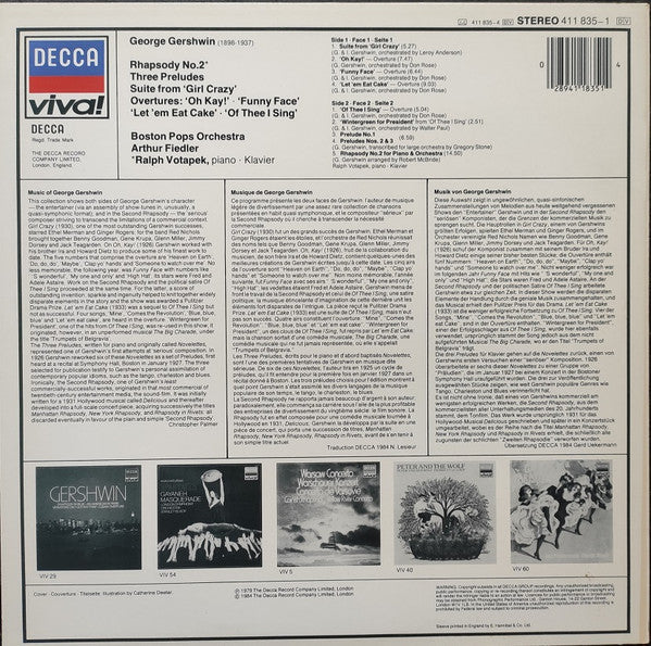 Gershwin*, Boston Pops Orchestra, Arthur Fiedler - Fiedler Conducts Gershwin - LP