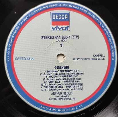 Gershwin*, Boston Pops Orchestra, Arthur Fiedler - Fiedler Conducts Gershwin - LP