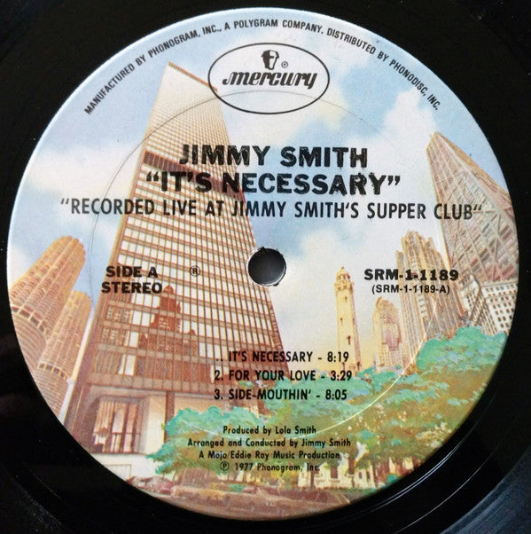 Jimmy Smith - It's Necessary - Live From Jimmy Smith's Supper Club - LP