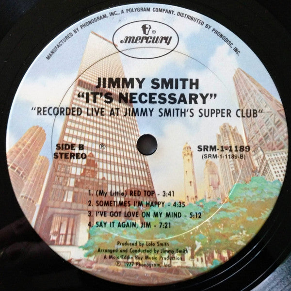 Jimmy Smith - It's Necessary - Live From Jimmy Smith's Supper Club - LP