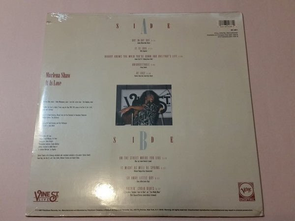 Marlena Shaw - It Is Love - Recorded Live On Vine St. - LP