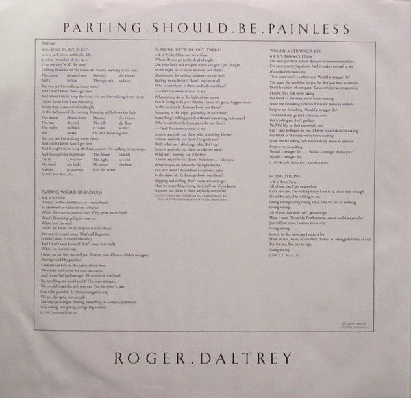 Roger Daltrey - Parting Should Be Painless - LP