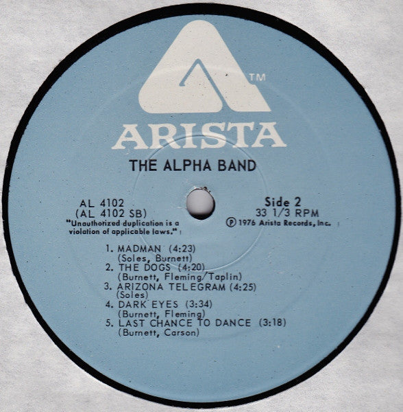 The Alpha Band - The Alpha Band - LP