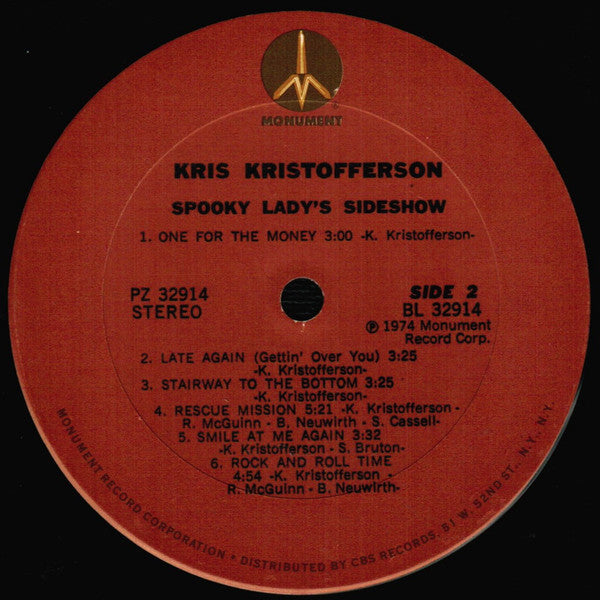 Kris Kristofferson - Spooky Lady's Sideshow - LP