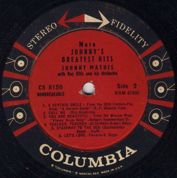 Johnny Mathis - More Johnny's Greatest Hits - LP