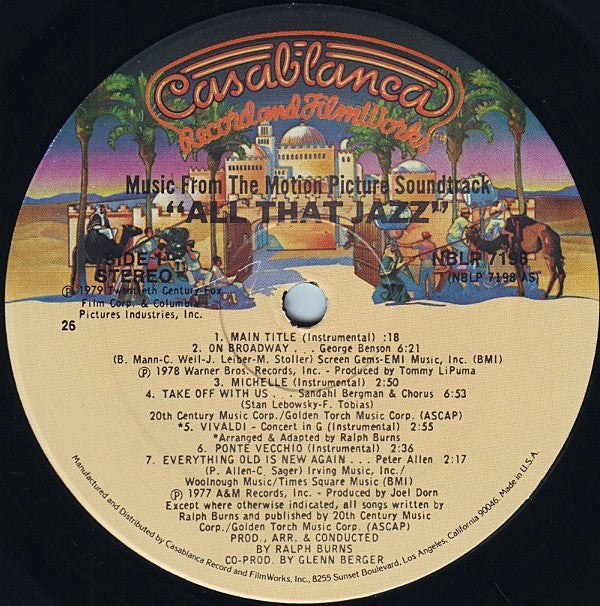 Various - All That Jazz - Music From The Original Motion Picture Soundtrack - LP