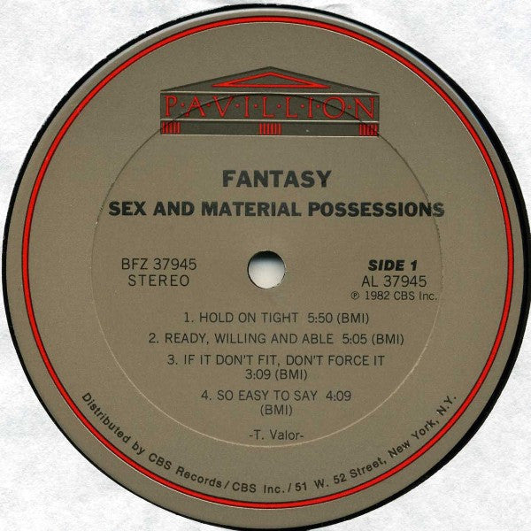 Fantasy  - Sex And Material Possessions - LP