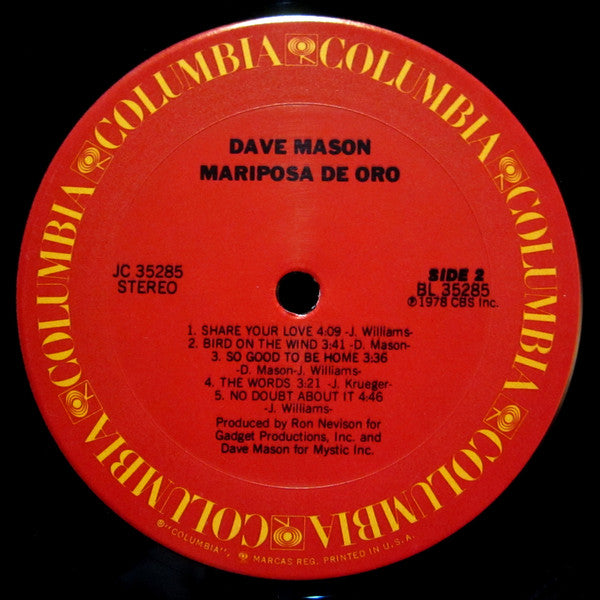 Dave Mason - Mariposa De Oro - LP