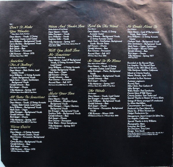 Dave Mason - Mariposa De Oro - LP