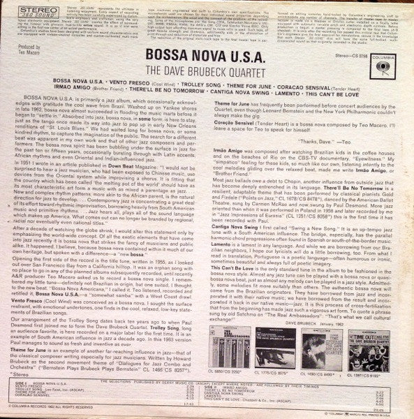 The Dave Brubeck Quartet - Bossa Nova U.S.A. - LP