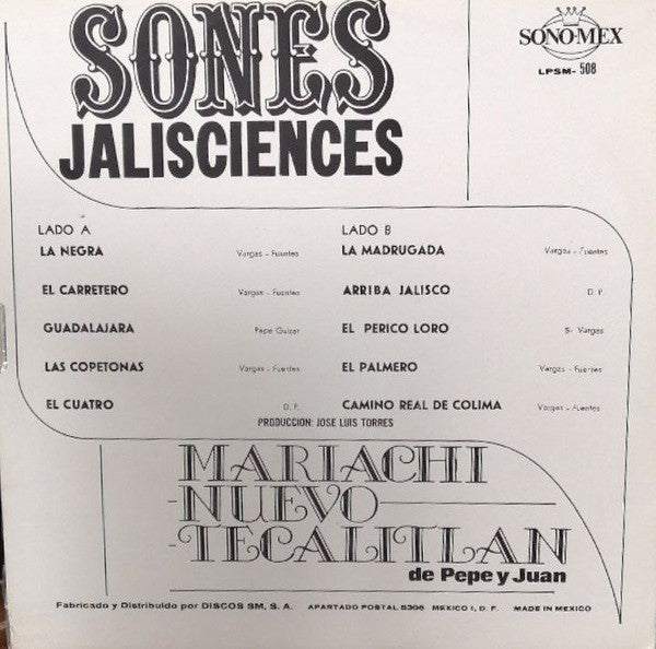 Mariachi Nuevo Tecalitlan - Sones Jaliscienses - LP