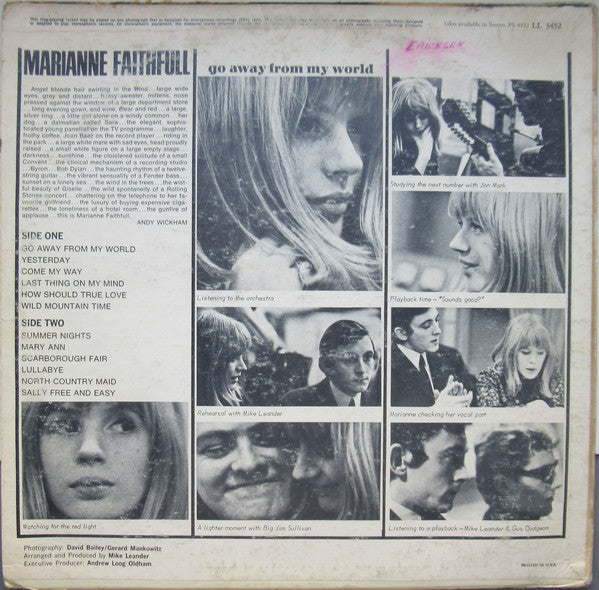 Marianne Faithfull - Go Away From My World - LP
