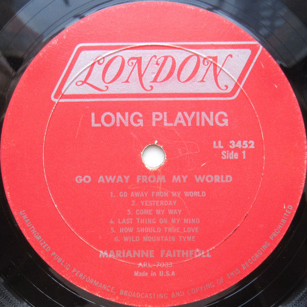 Marianne Faithfull - Go Away From My World - LP