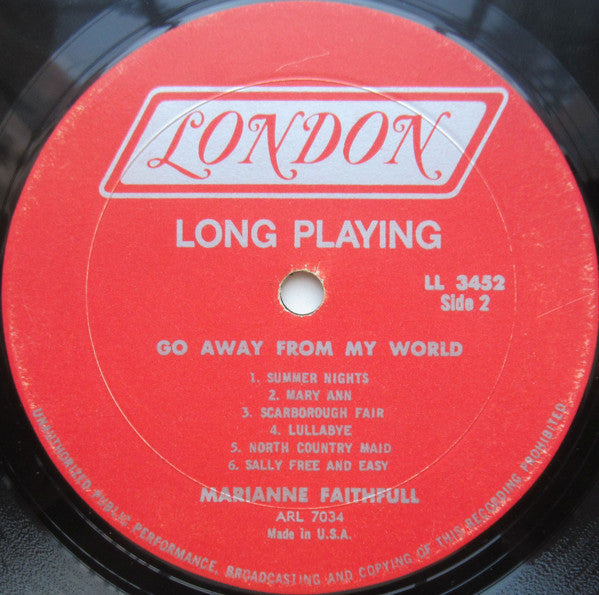 Marianne Faithfull - Go Away From My World - LP