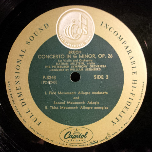 Mendelssohn* - Bruch* - Nathan Milstein, The Pittsburgh Symphony Orchestra*, William Steinberg - Concerto In E Minor Op. 64 / Concerto No.1 In G Minor, Op. 26 - LP