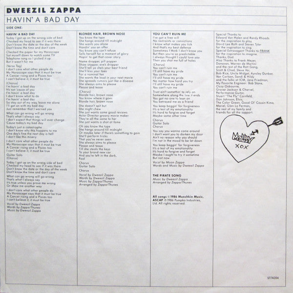 Dweezil Zappa - Havin' A Bad Day - LP
