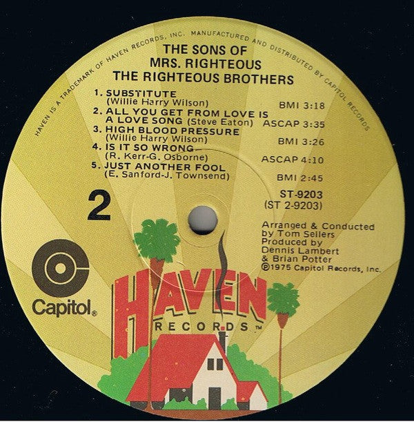 The Righteous Brothers - The Sons Of Mrs. Righteous - LP