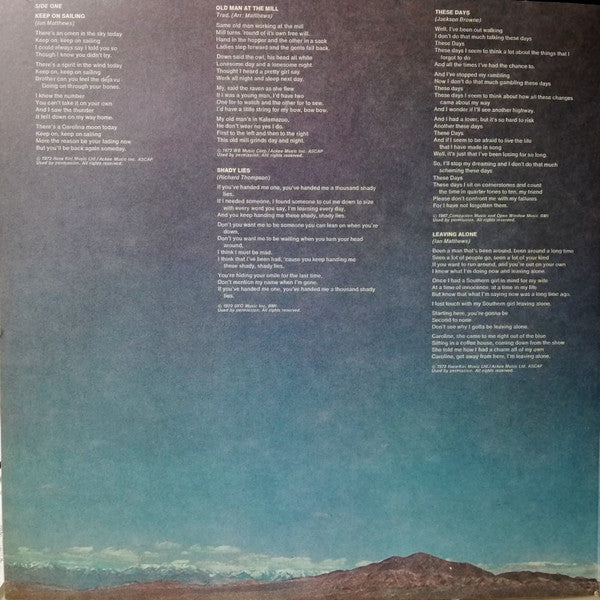 Ian Matthews* - Valley Hi - LP